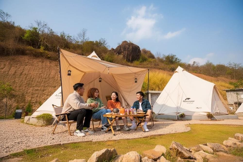 Khu cắm trại tại Mộc Ch&acirc;u Island